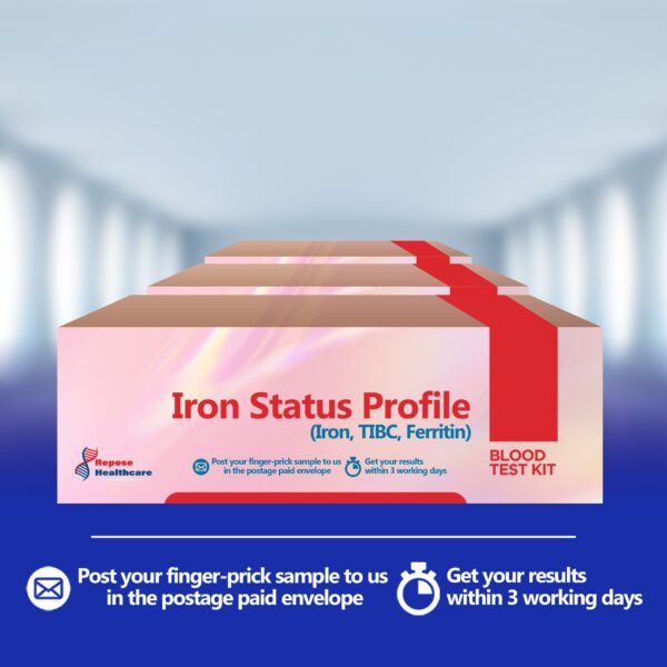 Product kit image: Iron Status Profile Test kit – at-home blood test for iron, TIBC, and ferritin