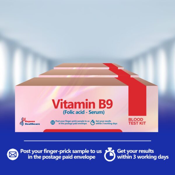 Home blood test kit for Vitamin B9 and folate levels