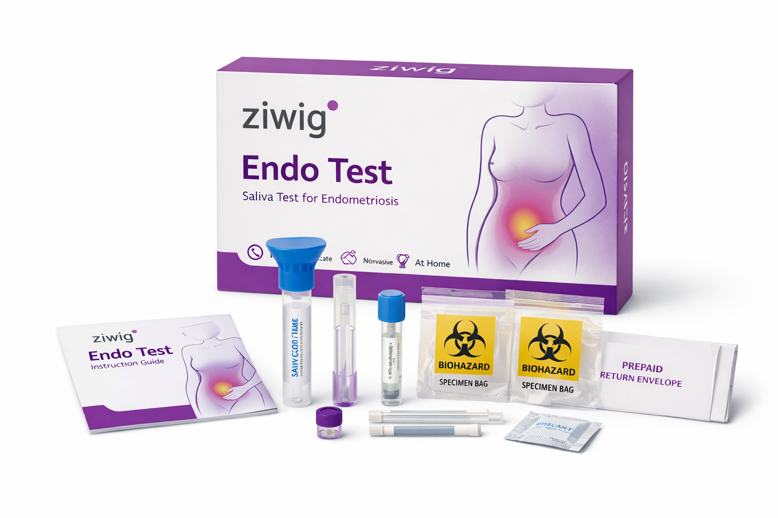 ZIWIG ENDOTEST at-home endometriosis saliva test kit from Repose Healthcare UK