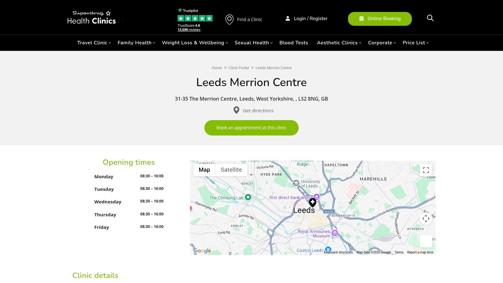 Superdrug Health Clinic – Leeds Merrion Centre